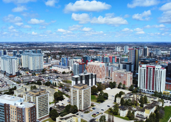 Aerial shot of Waterloo