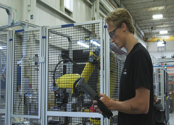 A technician from Eclipse Automation on factory floor