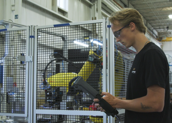 An Eclipse technician working in the factory