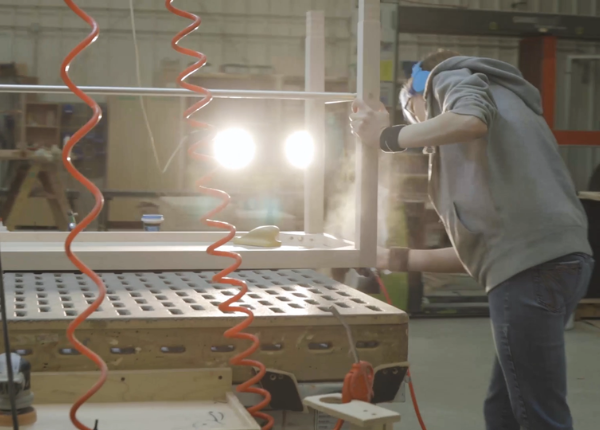 Student working in manufacturing operation