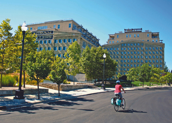A biker near uptown Waterloo