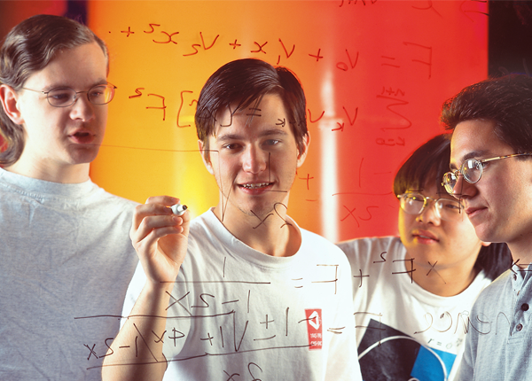 University students solving a maths problem