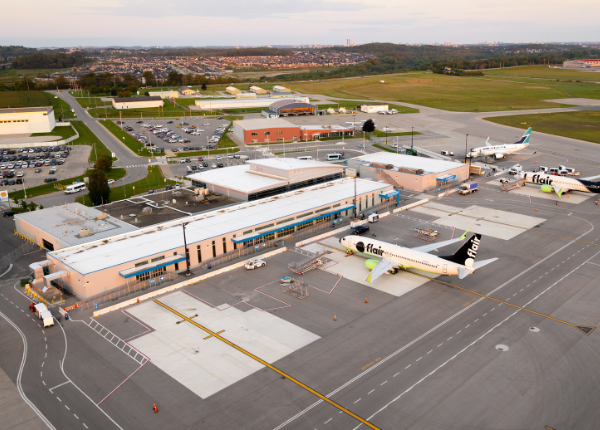 Aerial view of Waterloo's airport