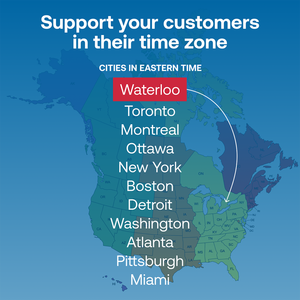 Map - Customer Time Zones - Body Map of North America and their Timezones